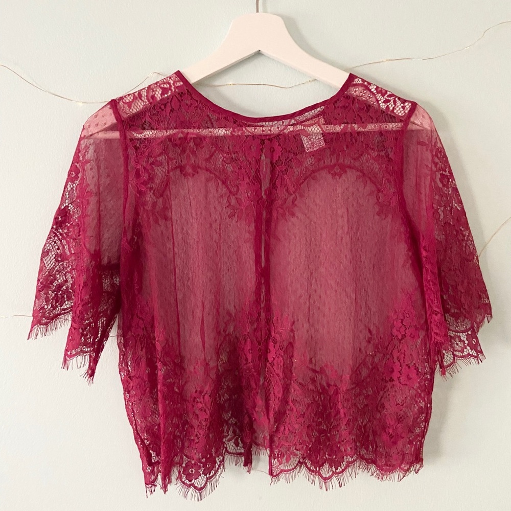 Magenta lace top